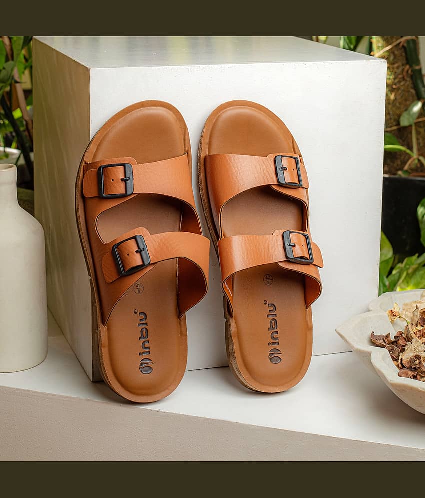 Inblu Tan Men's Slide Flip Flop