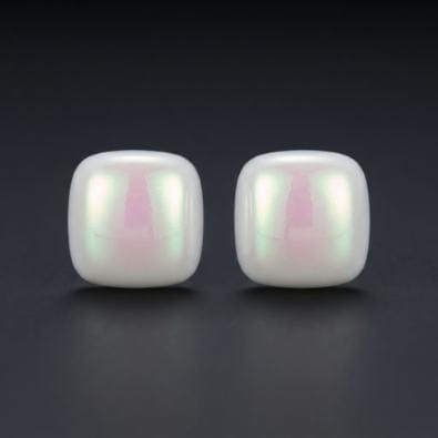 Baroque Pearl Button Studs - White Opal AB Pearl | Gold-Tone Anti-Tarnish Imitation Jewellery - Earrings | Buy online on ZillyBuy