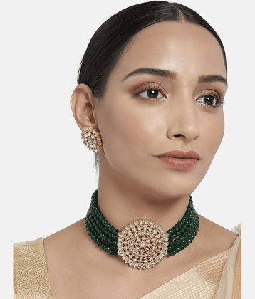 Sunhari Jewels Green Alloy Necklace Set ( Pack of 1 )