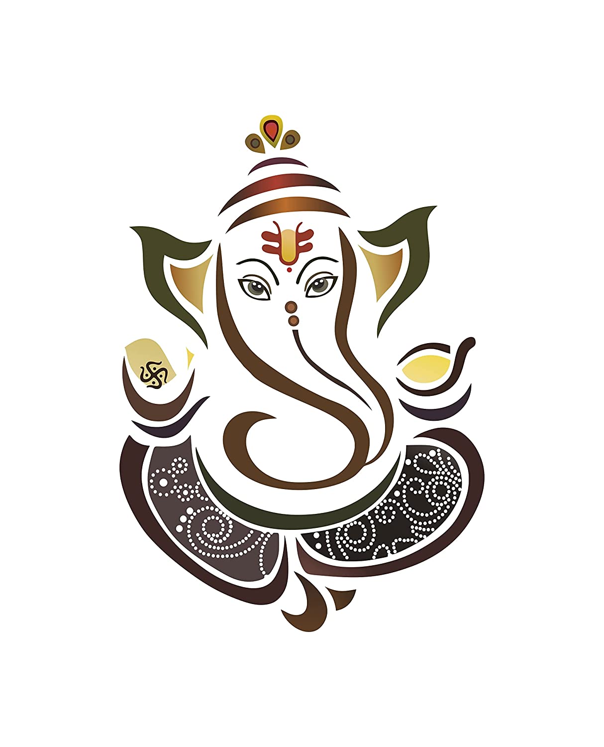 DreamKraft Beautiful Loard Ganesh PVC Vinly Wall Stickers (Multicolor, 69 cm X 59 cm)