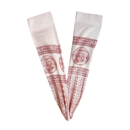 MAYAPURI White Namavali/Namabali | Chador Hare Krishna Hare Rama Print in Bengali