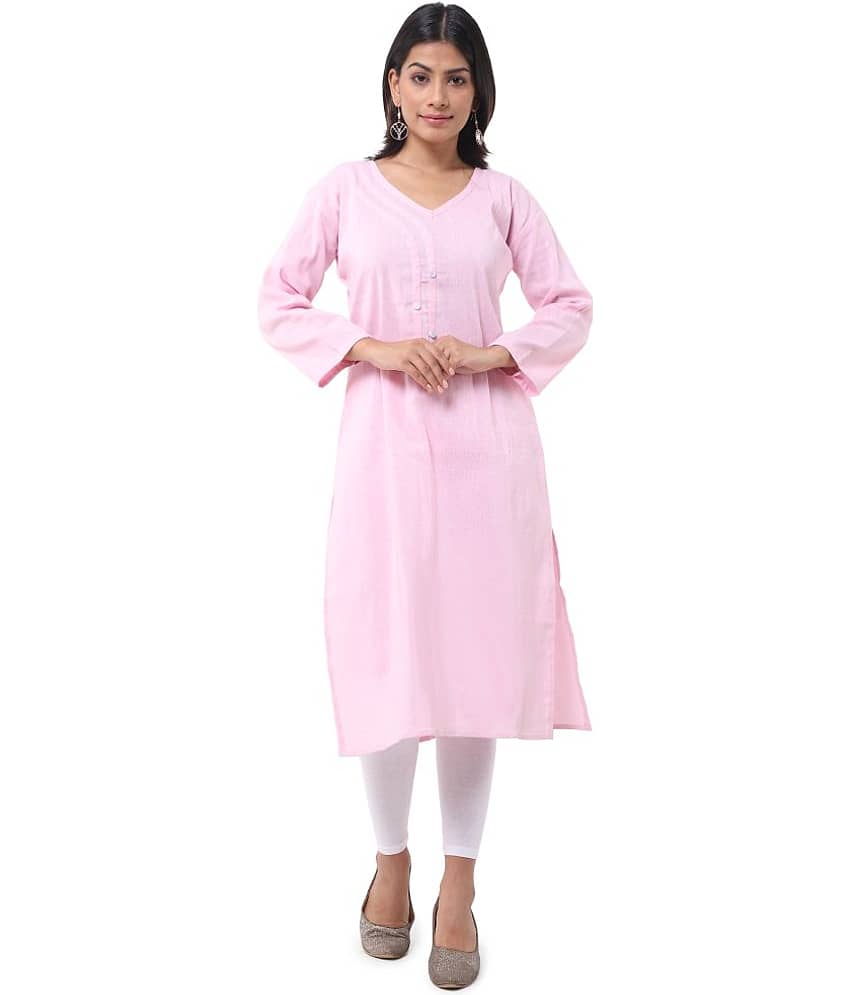 DESHBANDHU DBK - Pink Cotton Women's Straight Kurti