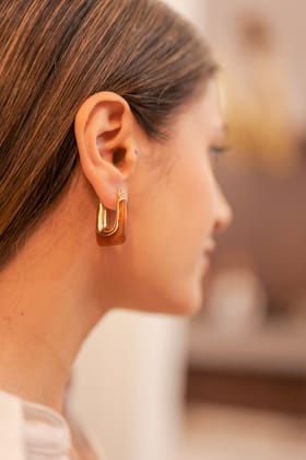 Amber Mocha Earrings-STAINLESS STEEL / BROWN