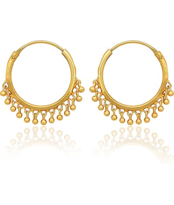 LUV FASHION Golden Bali Earrings ( Pack of 1 )