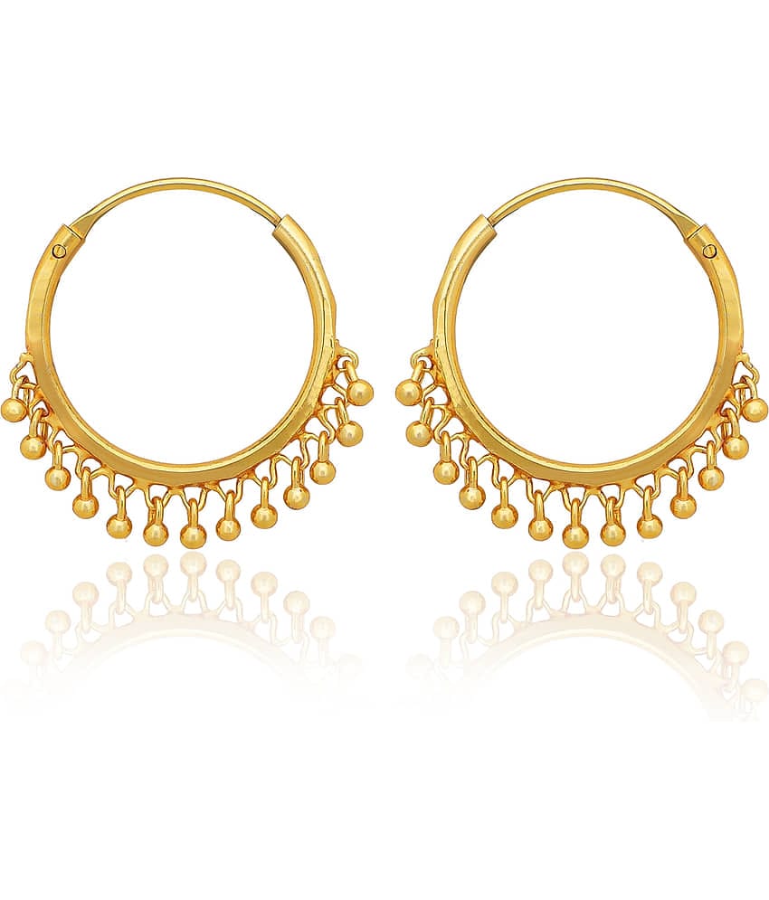 LUV FASHION Golden Bali Earrings ( Pack of 1 )