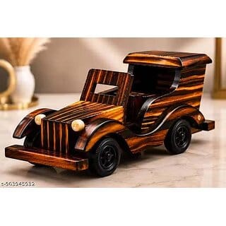 Premium Wooden Vintage Car Showpiece | Handcrafted Antique Car Decorative Item for Home & Office Decor