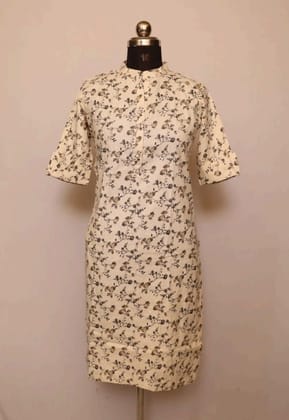Cotton Collar Kurti With Sleeves