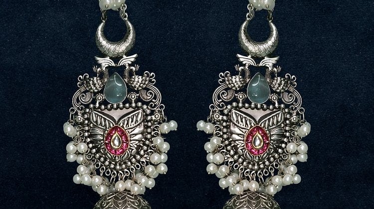 Bilasita Royal Heritage Collection Oxidised Jhumka Earrings | Vintage Ethnic Charm | Wedding & Festive Wear