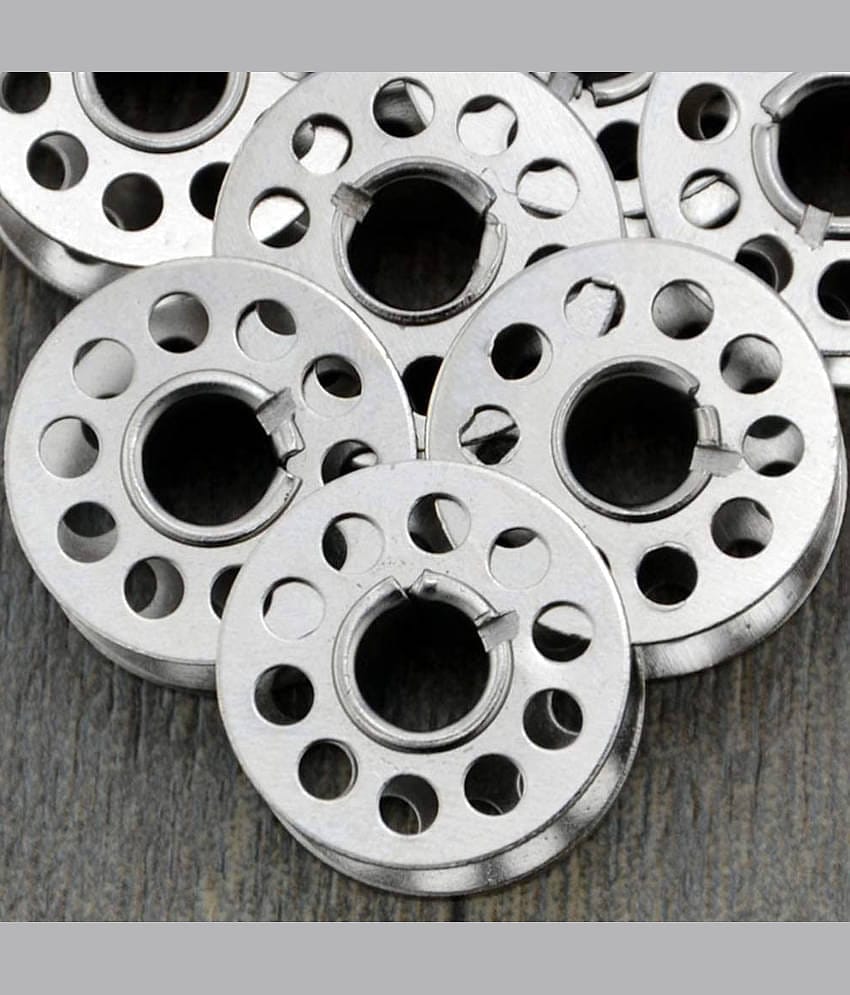 Shree Shyam™ Metal Sewing Silver Bobbins Household Sewing Machine Accessories, 30pcs