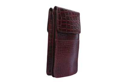 Double Pocket Leather Mobile Bag | Compact Phone Pouch