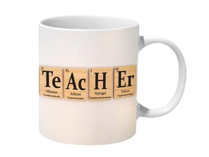 Multicolor Teacher Fold Down Ceramic Mug