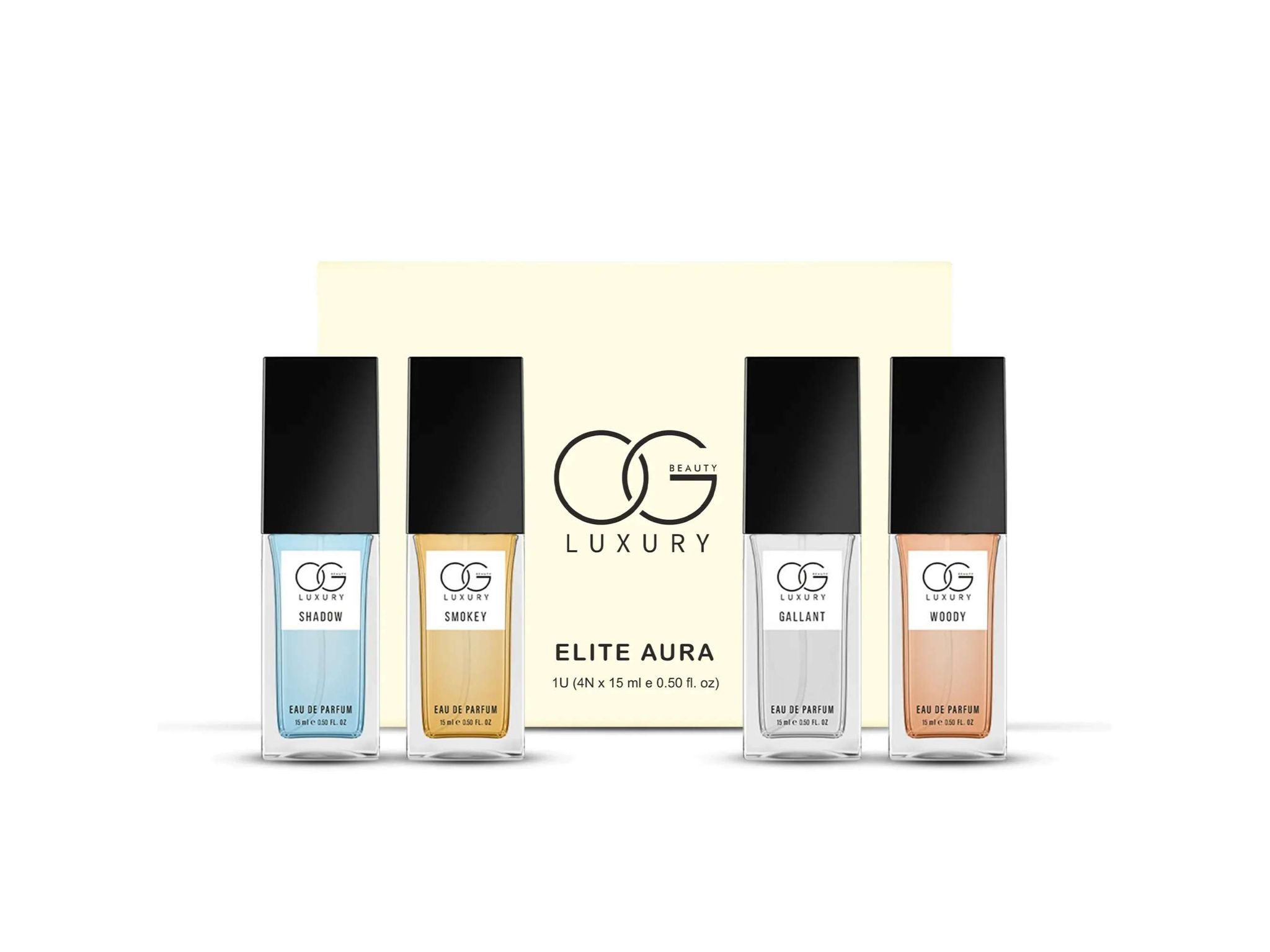 OG Beauty Luxury Perfume Set for Men. Unique Eau De Parfum, Long-Lasting & Travel-Friendly, Premium Fragrance Gift for Husband, Father, Brother - 4 x 15ml