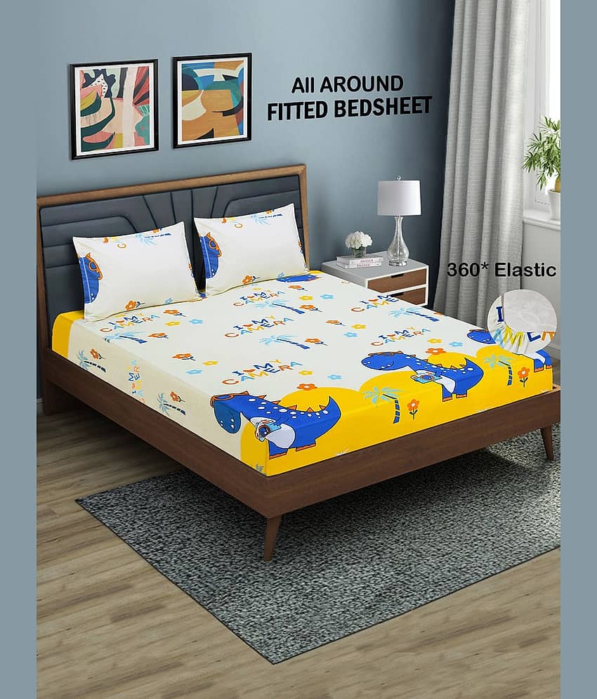 Home Candy Microfibre Animal 1 Bedsheet with 2 Pillow Covers - Multi