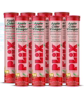 Plix Apple Cider Vinegar Effervescent Tablet with mother,Vit B6 & B12 for weight loss(8 x 15 No)