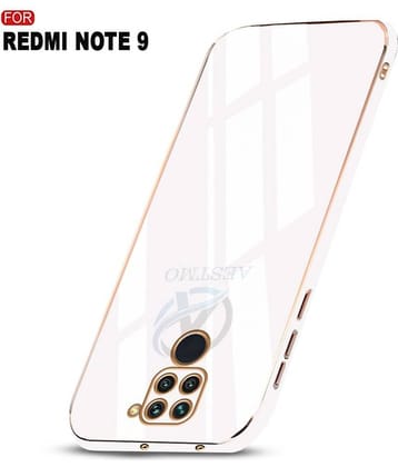 AESTMO - White Silicon Plain Cases Compatible For Xiaomi Redmi Note 9 ( Pack of 1 )