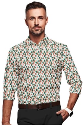Men's Cotton Blended Printed Full Sleeve Shirt (Multicolor, M)-PID53452 Men's Cotton Blended Printed Full Sleeve Shirt (Multicolor, M)-PID53452