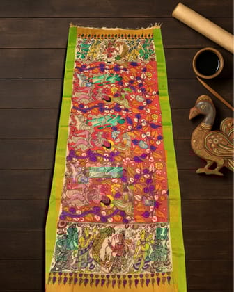 Syaahi Mangalagiri Silk MultiColor Dupatta