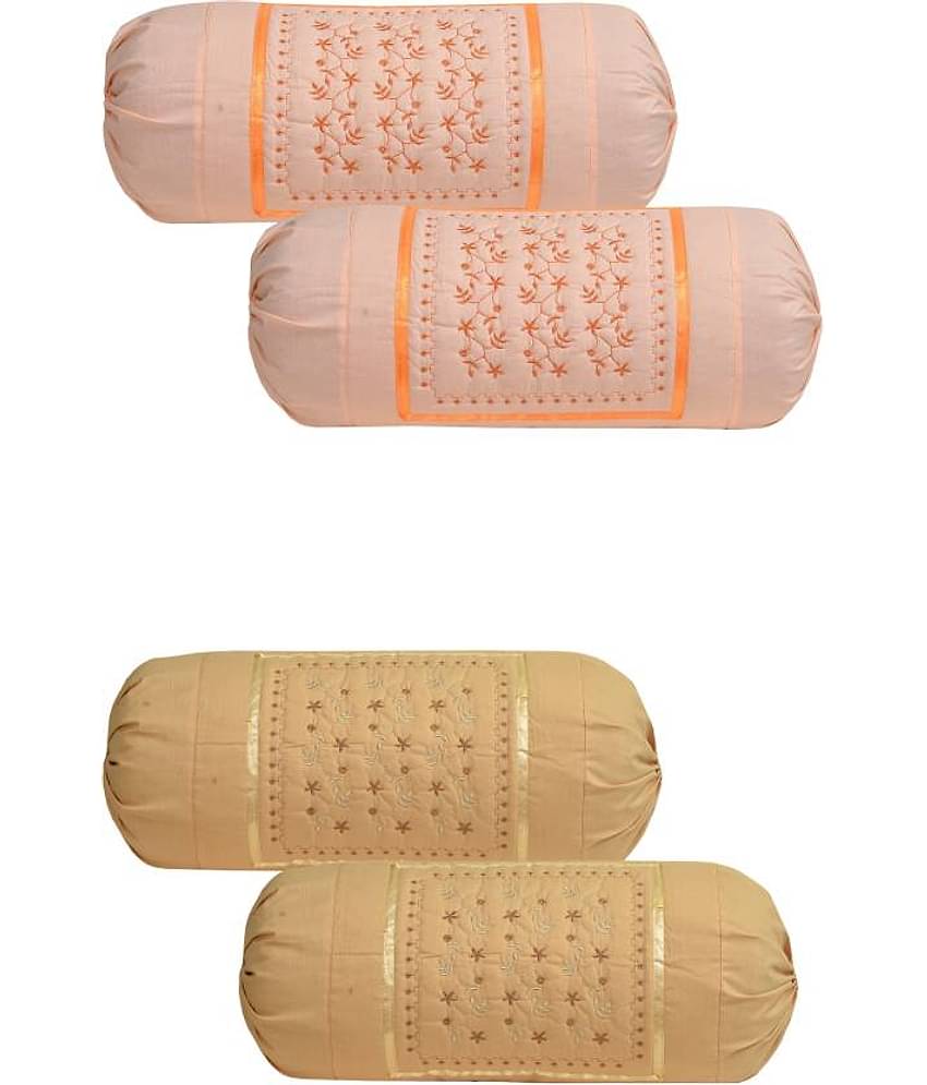 MAHALUXMI COLLECTION Pack of 4 Multi Bolster Cover (Size - 16 In X 35 In)