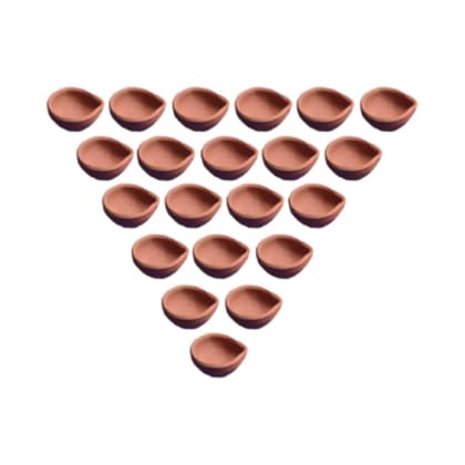 MAYAPURI Handmade Miiti Ki Diya/Clay/Terracotta Decorative Diyas for Diwali Puja, Small Size (Pack of 14 pieces)