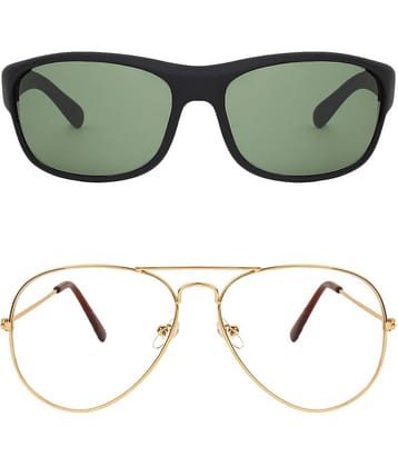 Kanny Devis - Black Wrap Around Sunglasses ( Pack of 2 )