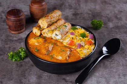 Butter Chicken Rice Bowl With Seekh Kebab (Protein-42g)