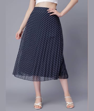 NUEVOSDAMAS - Blue Georgette Women's Flared Skirt ( Pack of 1 )