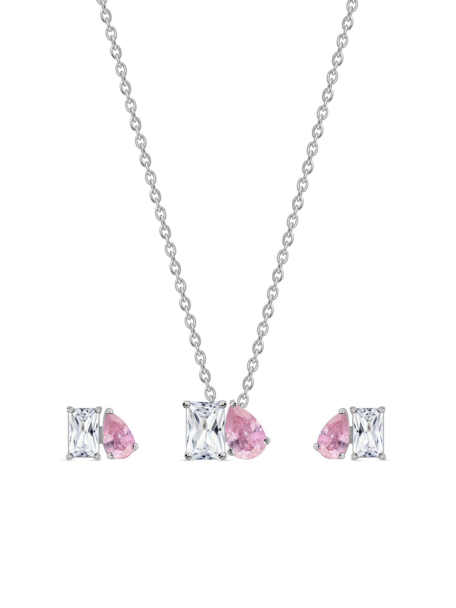 Togetherness Toi Et Moi Pink CZ Set