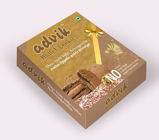 Advik Choco filled Multimillet Cookies - Ashwangantha (120 Gram)