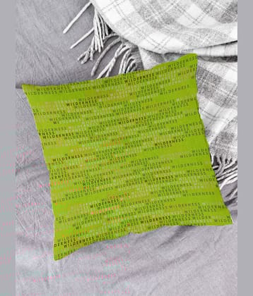 Houzzcode - Water Repellent Green Polyester Pillow Covers 40x40x3 ( Pack of 1 )