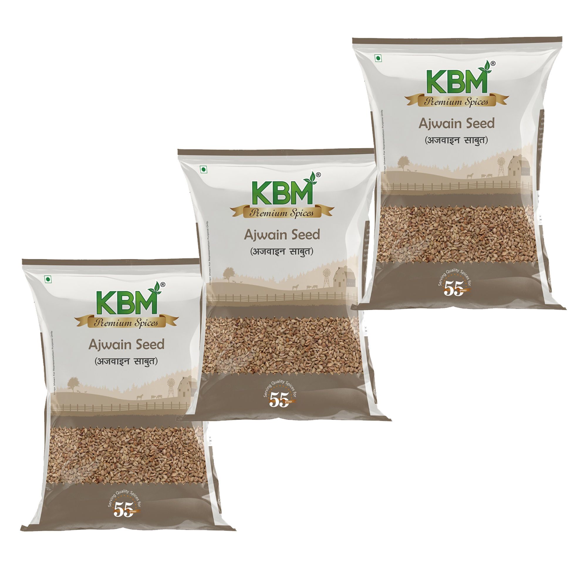 KBM Premium Spices Ajwain Whole, 200 gm - Pack of 3