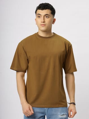Copper Supima Oversize Round Neck T-shirt-S