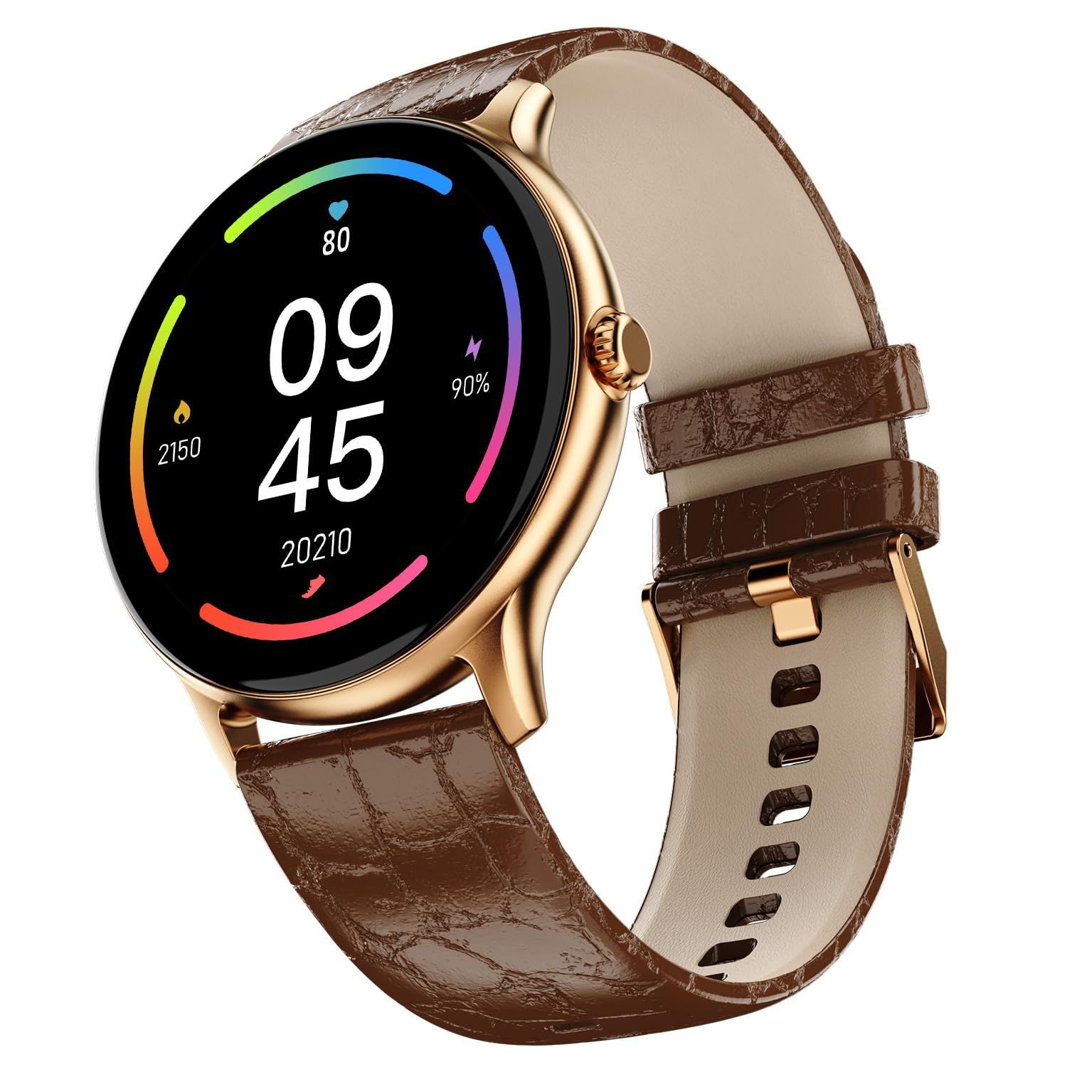 Fire‑Boltt Phoenix Classic Round Smart Watch 1.39″ HD Display with Bluetooth Calling,AI Voice Assistant,SpO2 & Heart Rate Monitor, 120+ Sports Modes,IP67 Waterproof Smart Watch for Men & Women - Brown Fire‑Boltt Phoenix Classic Round Smart Watch 1.39″ HD