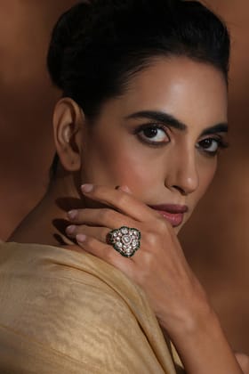 Khushi Green Polki Ring-Polki