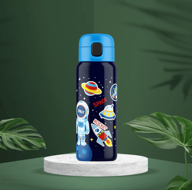 Space Theme Kids Water Bottle  Astronaut Design with Straw(800ML) | Kiddospedia