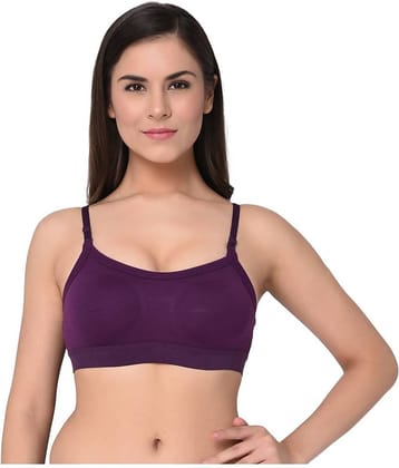 Elina Pink Cotton Solid Sports Bra