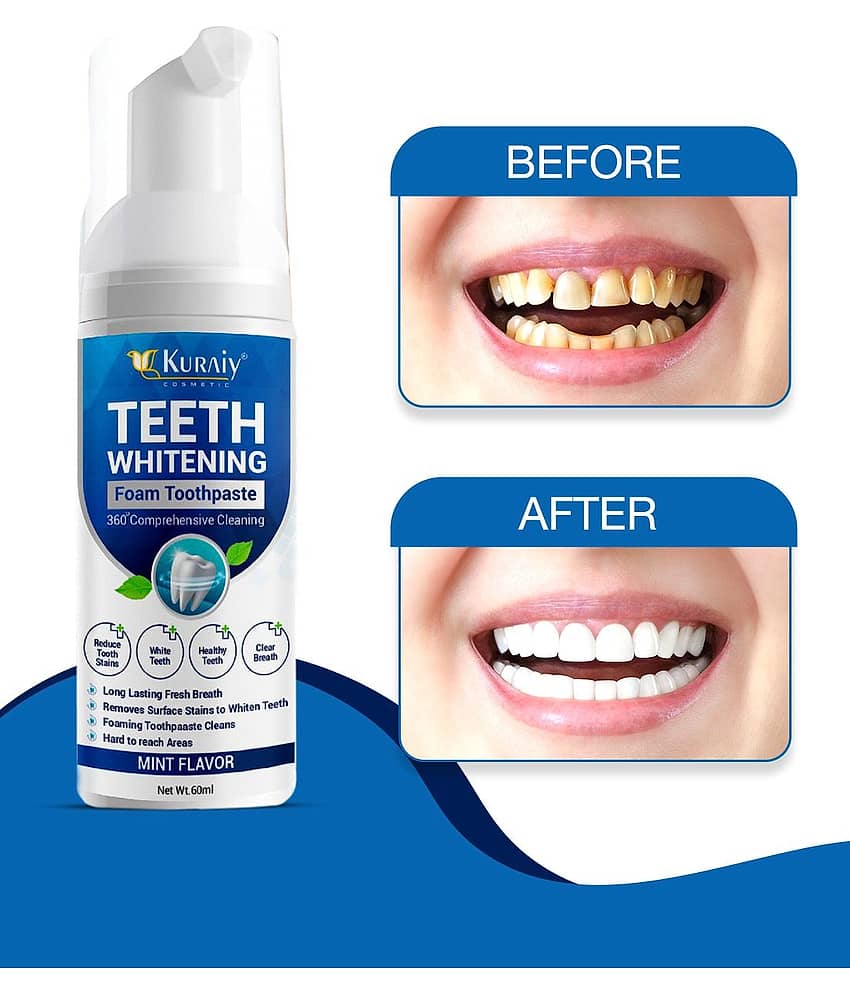 KURAIY Teeth Whitening Oral Hygiene Breath Toothpaste Foam 60ML