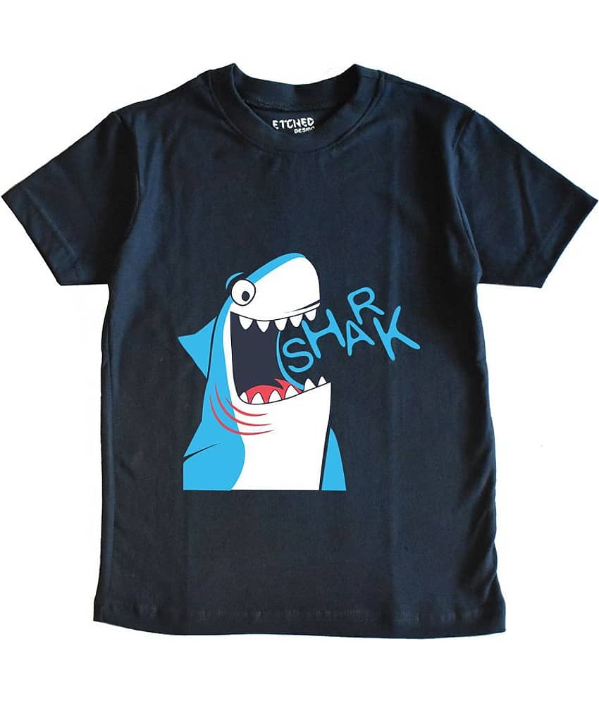 ETCHED DESIGN Pack of 3 Boys Cotton T-Shirt ( Navy Blue )