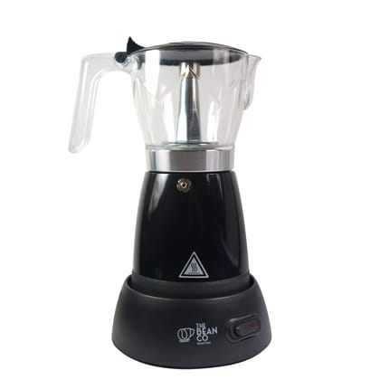 The Bean Co Roasters Electric Moka Pot | Moka Pot | 300 ML | Coffee Maker | 6 Cups Espresso Coffee Maker (Black)