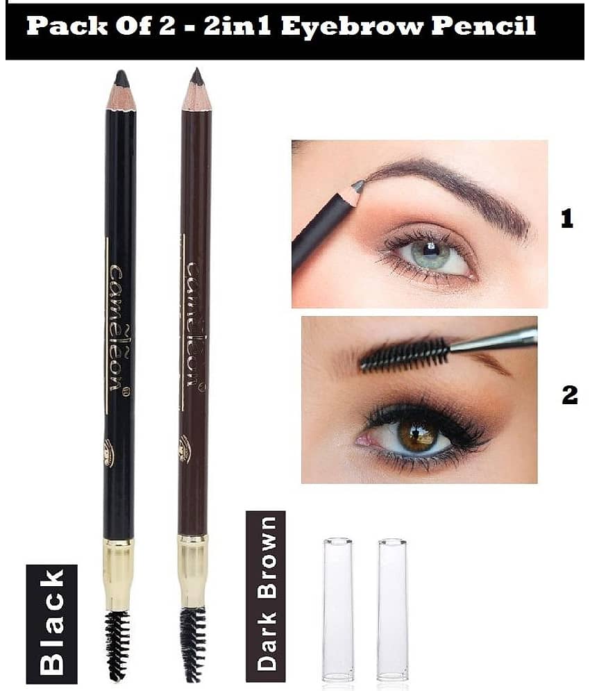 Cameleon Eyebrow Pencil | Pack of 2(Shade - Black and Brown)