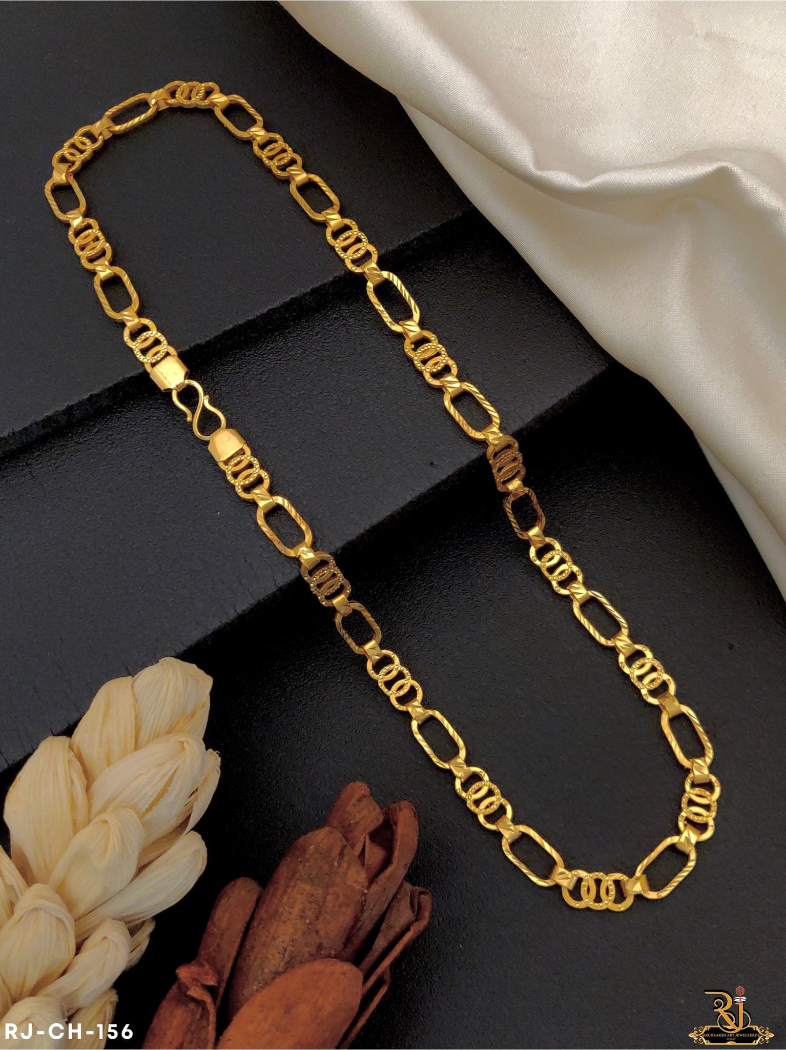 Graceful Modern Micro CNC Gold Chain CH-156-22 inch