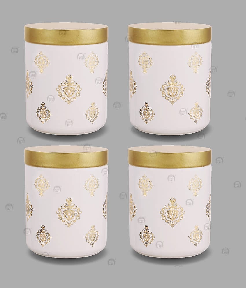 CROCO JAR Glass Gold Cookie Container ( Set of 4 )
