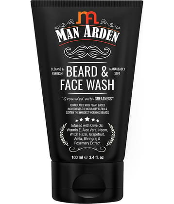 Man Arden Beard & Face Wash For Men - No Parabens, Sulphate, Silicones - 100mL