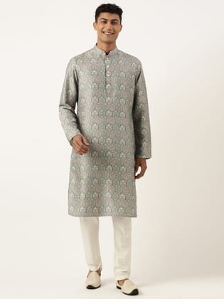 Teal Printed Kurta Set-XS/36 / Only Kurta - No Lowers