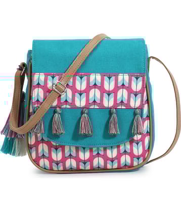 Anekaant Green Cotton Sling Bag