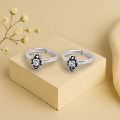 Little Flower Stone Toe Ring (Pair)