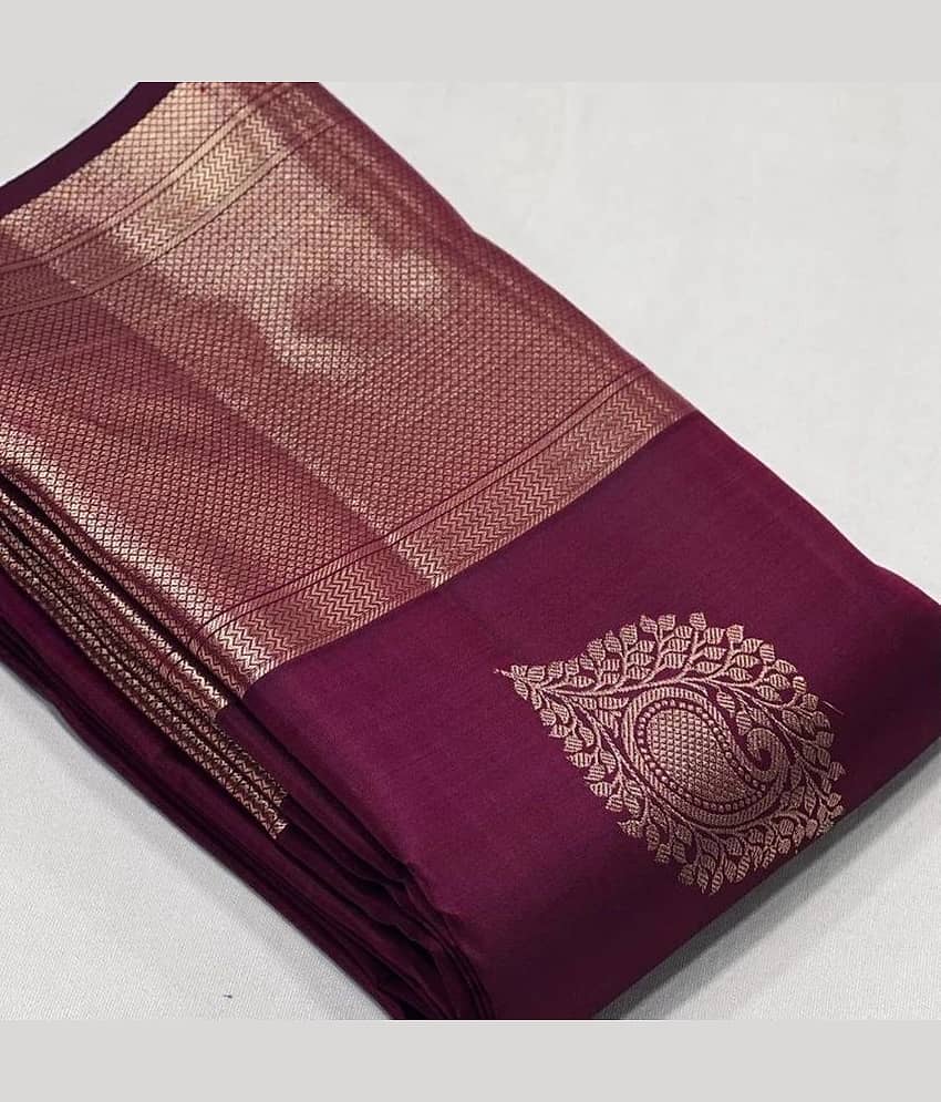Vastukala Silk Woven Saree With Unstitched Blouse Piece ( Purple )