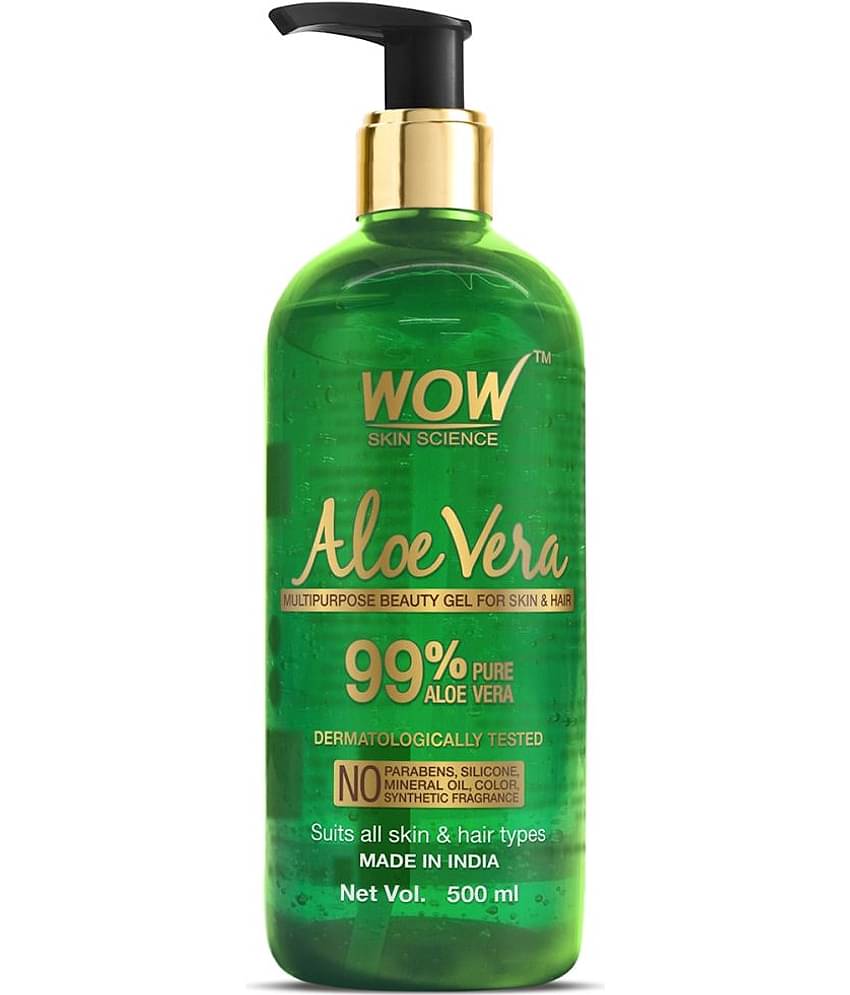 WOW Skin Science 99% Pure Aloe Vera Gel for Skin and Hair -No Parabens, Silicones, Mineral Oil, Color, Synthetic Fragrance - 500ml