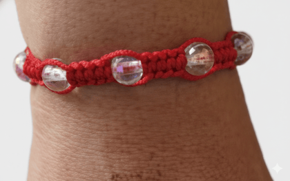 Red Thread Beaded Unisex Bracelet for Men and Women – Adjustable Traditional Wrist Band