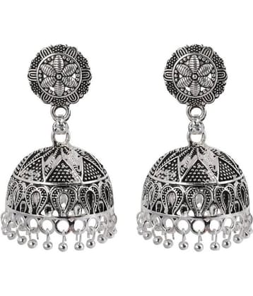 Silver Shine Ravishing Silver Big Dangler  Jhumki Earrings.
