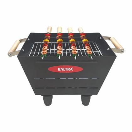 Baltra Rock Barbecue Grills - Coal Barbeque Grill With 4 Skewers, 1 Grill Rack | Outdoor Multi Purpose Non-Electric BBQ Grill & Tandoor Griller For Camping Hiking Picnics Traveling (1 Year Warranty)
